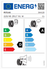 Petlas 225/45 R17 91W Prestige Sport Yaz Lastiği (Üretim Yılı: 2025)